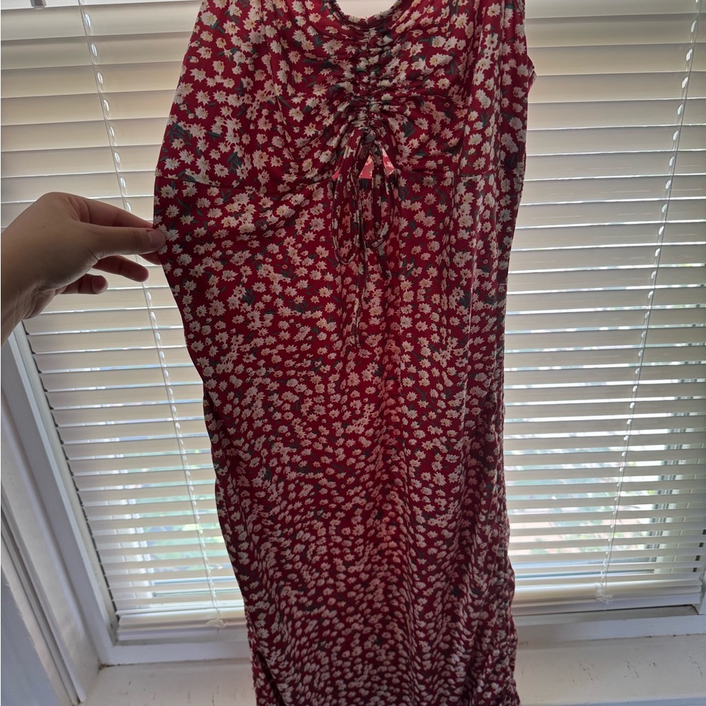 SHEIN Red Floral Dress